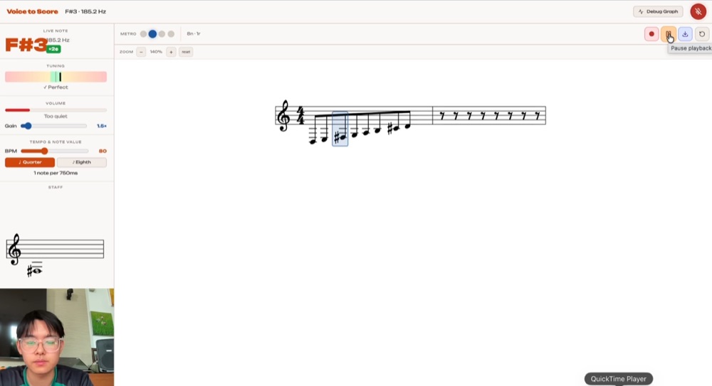 Tinkering with voice-to-score Converter